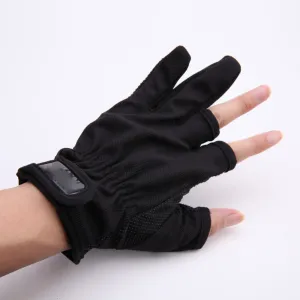 1 Pair Anti Slip 3 Low-Cut Fingers Fishing Gloves Tackle Finger Protector Skidproof Gloves For Fishing Tackle Box Outdoor Gloves