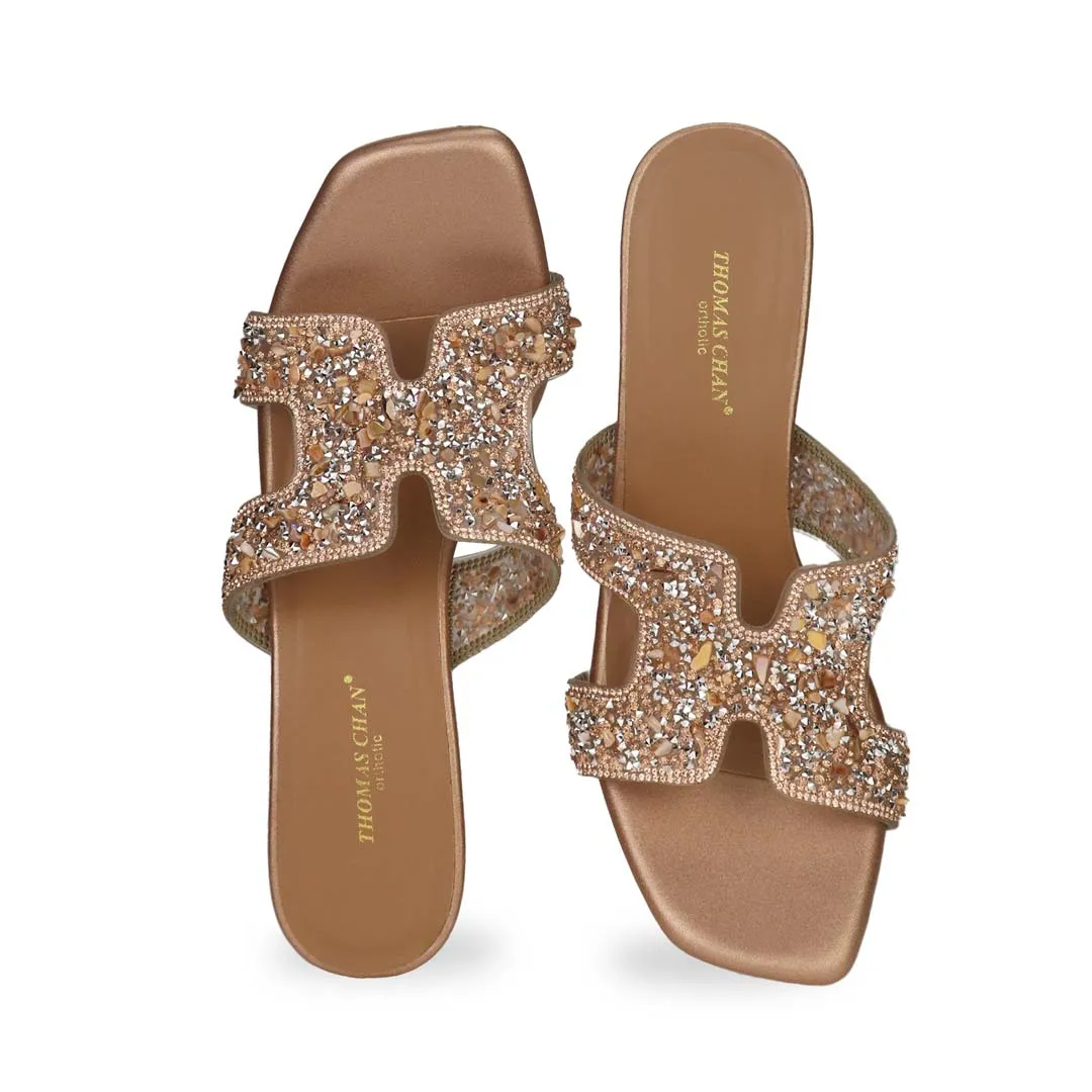 [20% off at cart] Sparkle Jewel H-strap Heeled Sandals