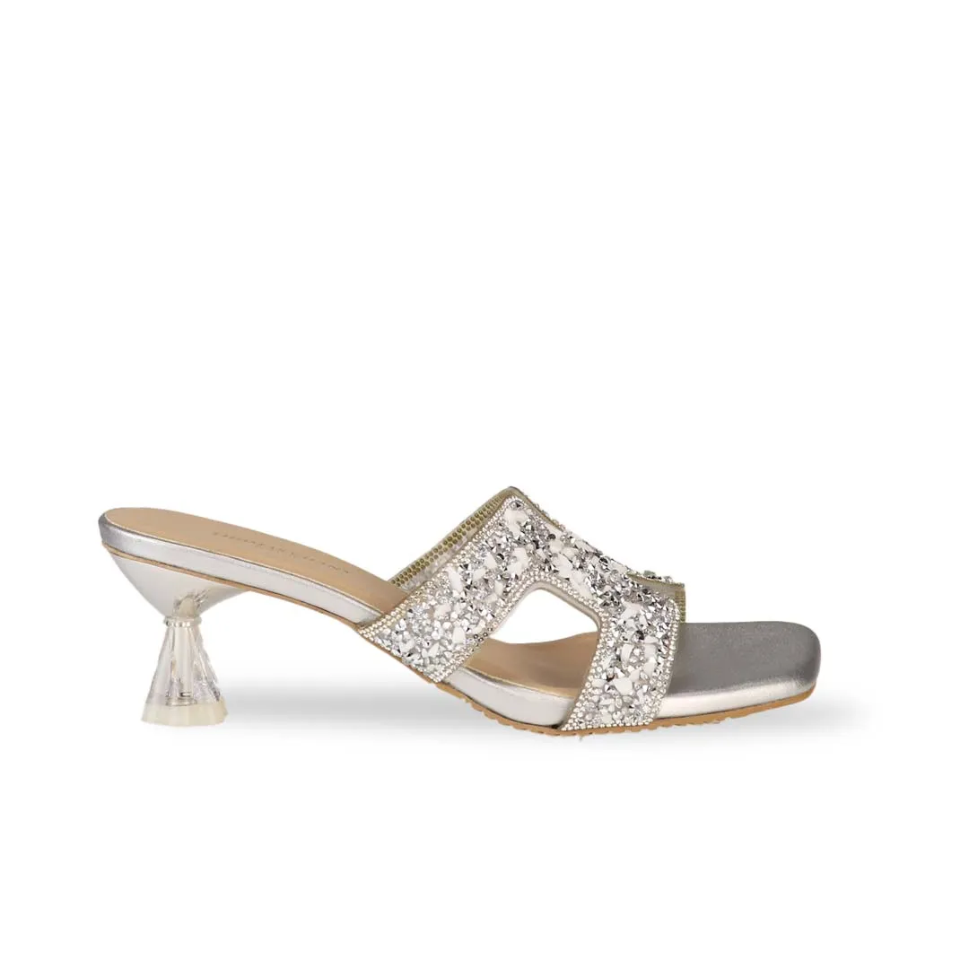 [20% off at cart] Sparkle Jewel H-strap Heeled Sandals