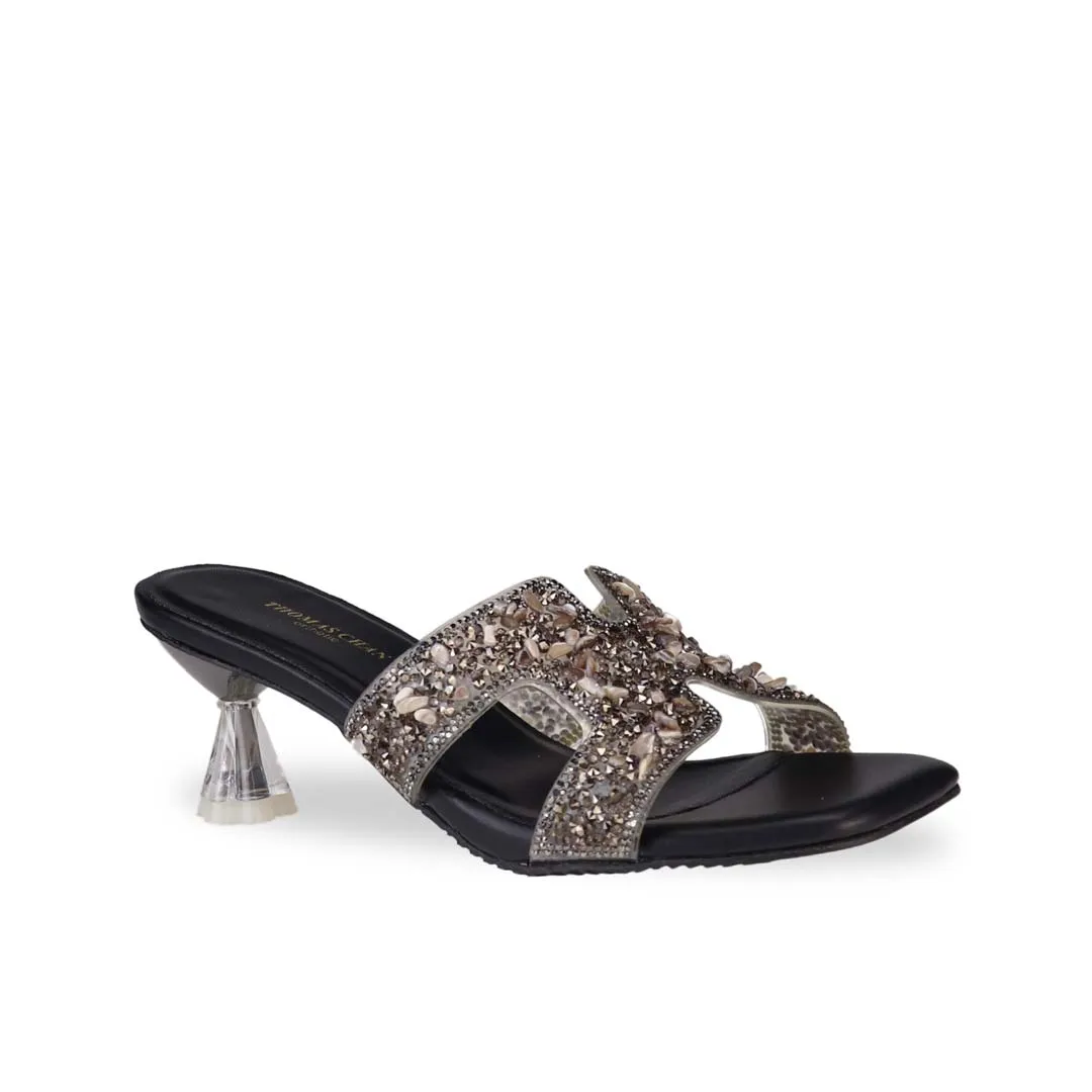 [20% off at cart] Sparkle Jewel H-strap Heeled Sandals