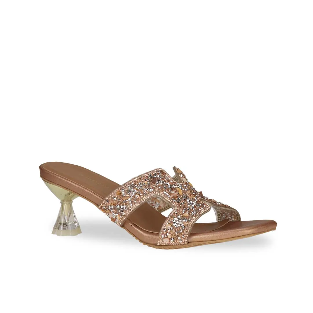 [20% off at cart] Sparkle Jewel H-strap Heeled Sandals