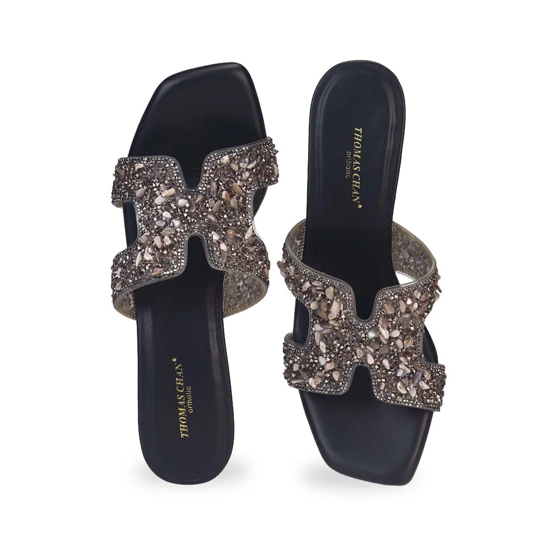 [20% off at cart] Sparkle Jewel H-strap Heeled Sandals