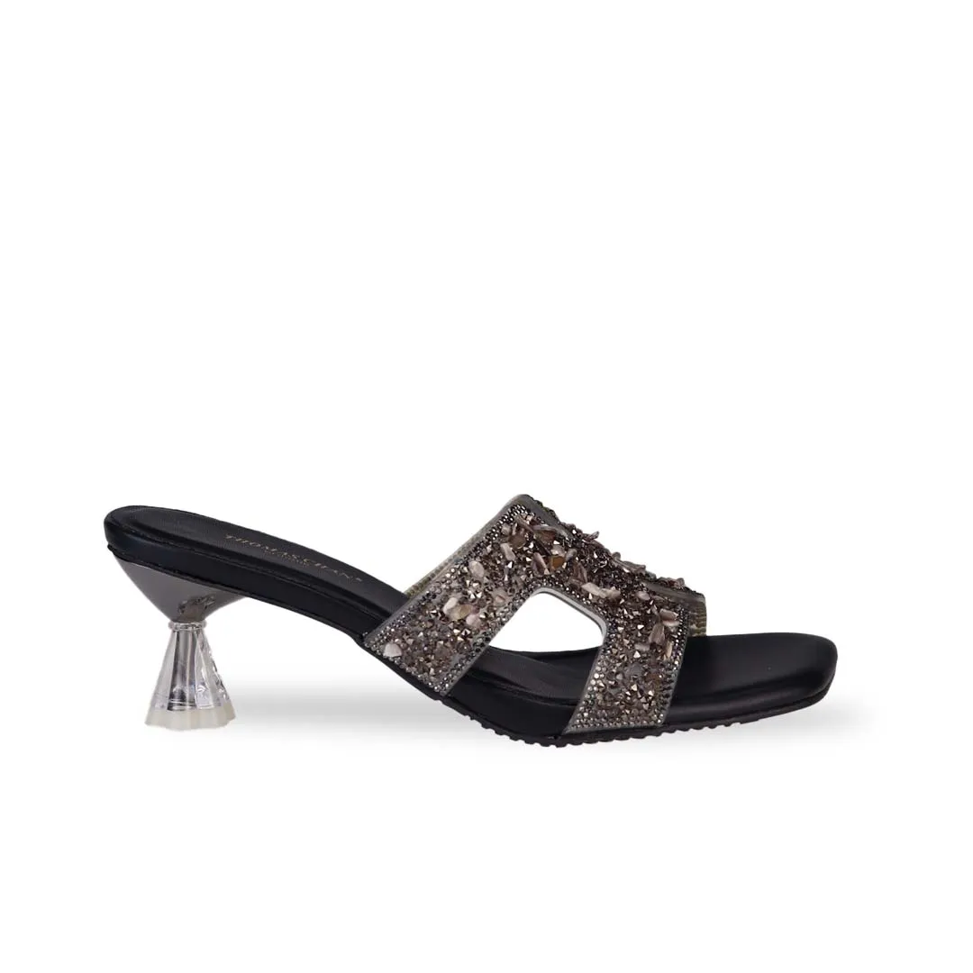 [20% off at cart] Sparkle Jewel H-strap Heeled Sandals