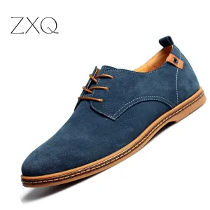 2017 fashion men casual shoes new spring men flats lace up male suede oxfords men leather shoes zapatillas hombre size 38-47