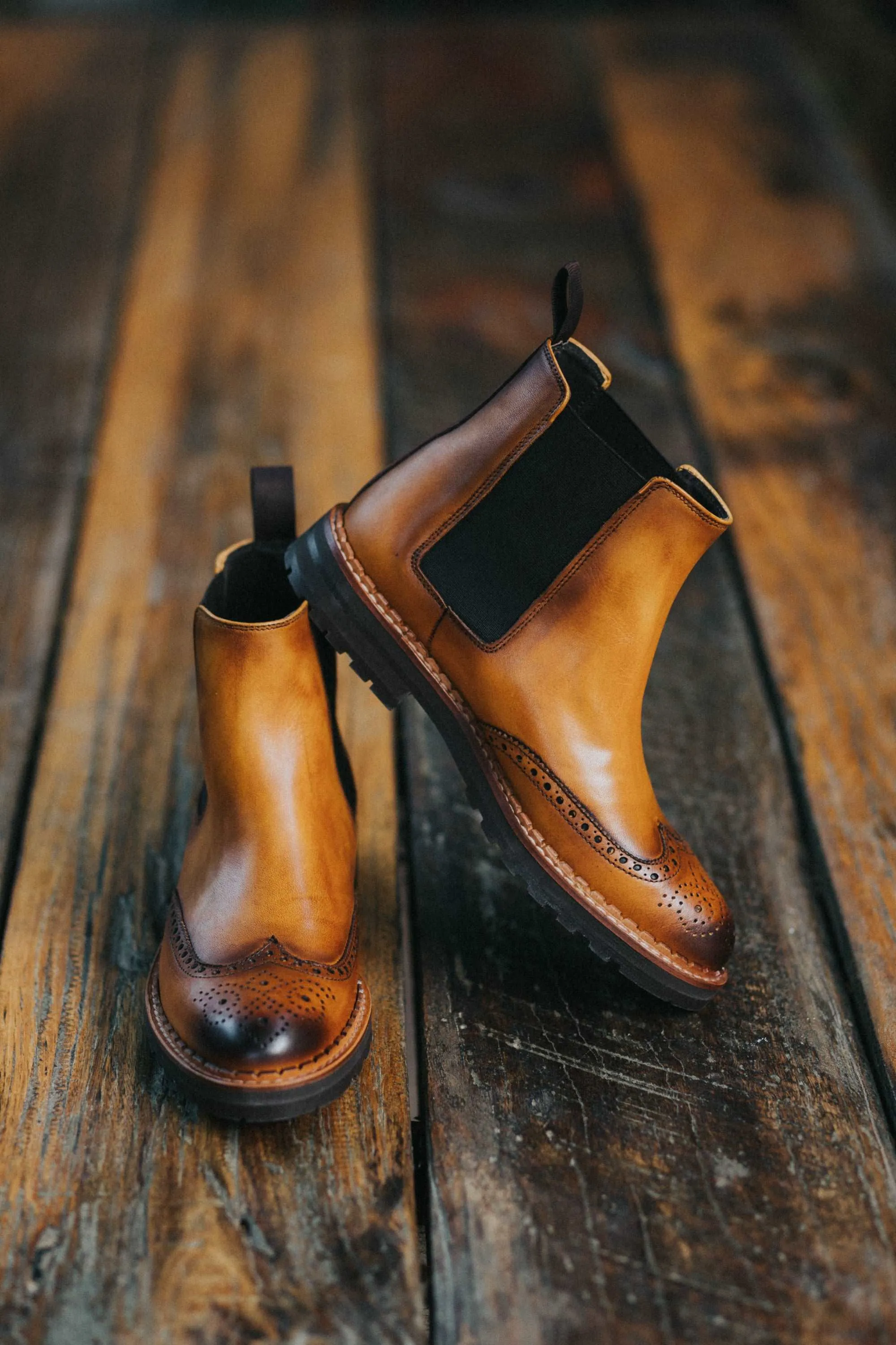 Abril Chelsea & Oxford Boots - Cognac Leather