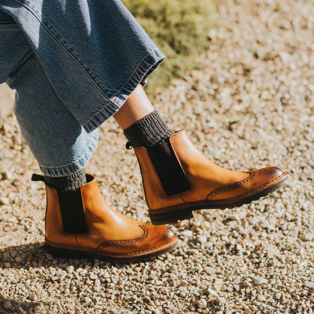 Abril Chelsea & Oxford Boots - Cognac Leather