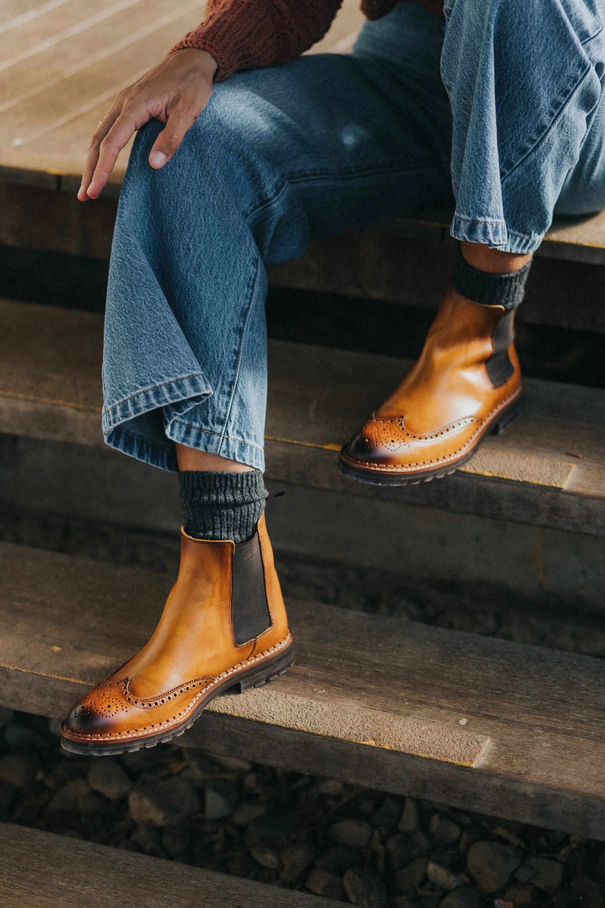 Abril Chelsea & Oxford Boots - Cognac Leather