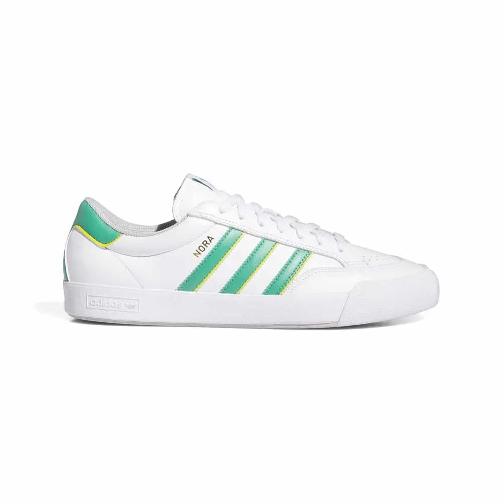 Adidas Skateboarding Nora Feather White Court Green Yellow Skate Shoes