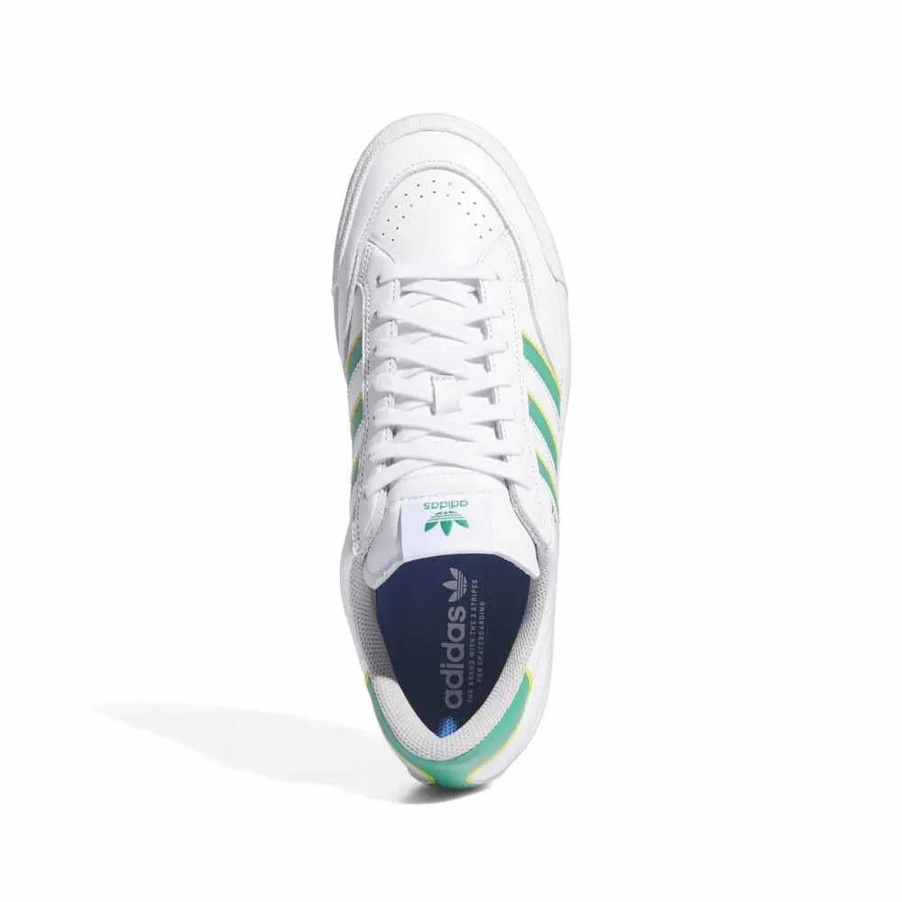 Adidas Skateboarding Nora Feather White Court Green Yellow Skate Shoes