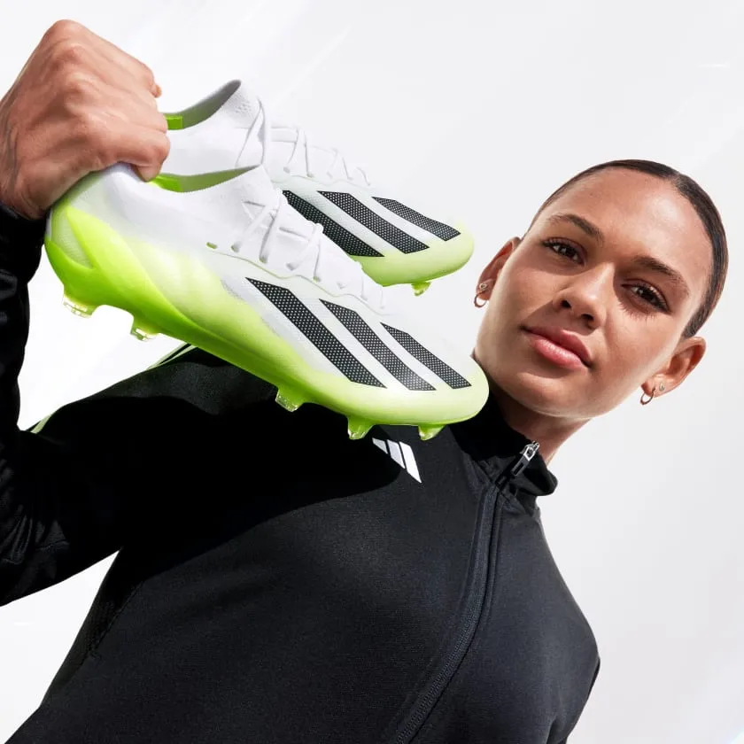 adidas X Crazyfast .1 FG Boots- White/Lemon