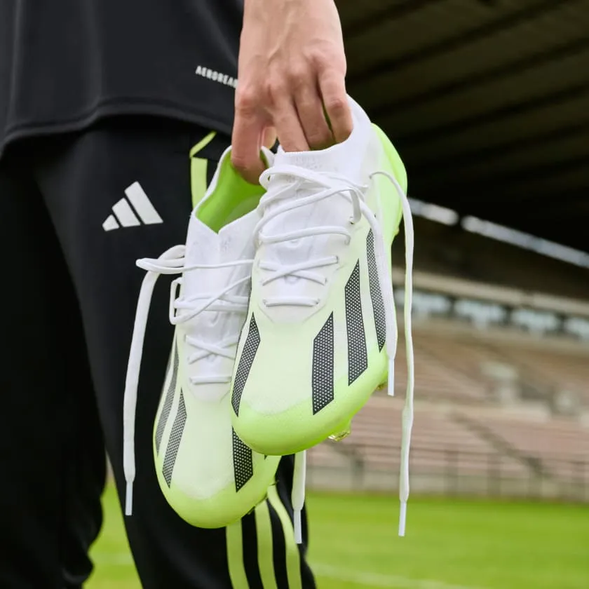 adidas X Crazyfast .1 FG Boots- White/Lemon