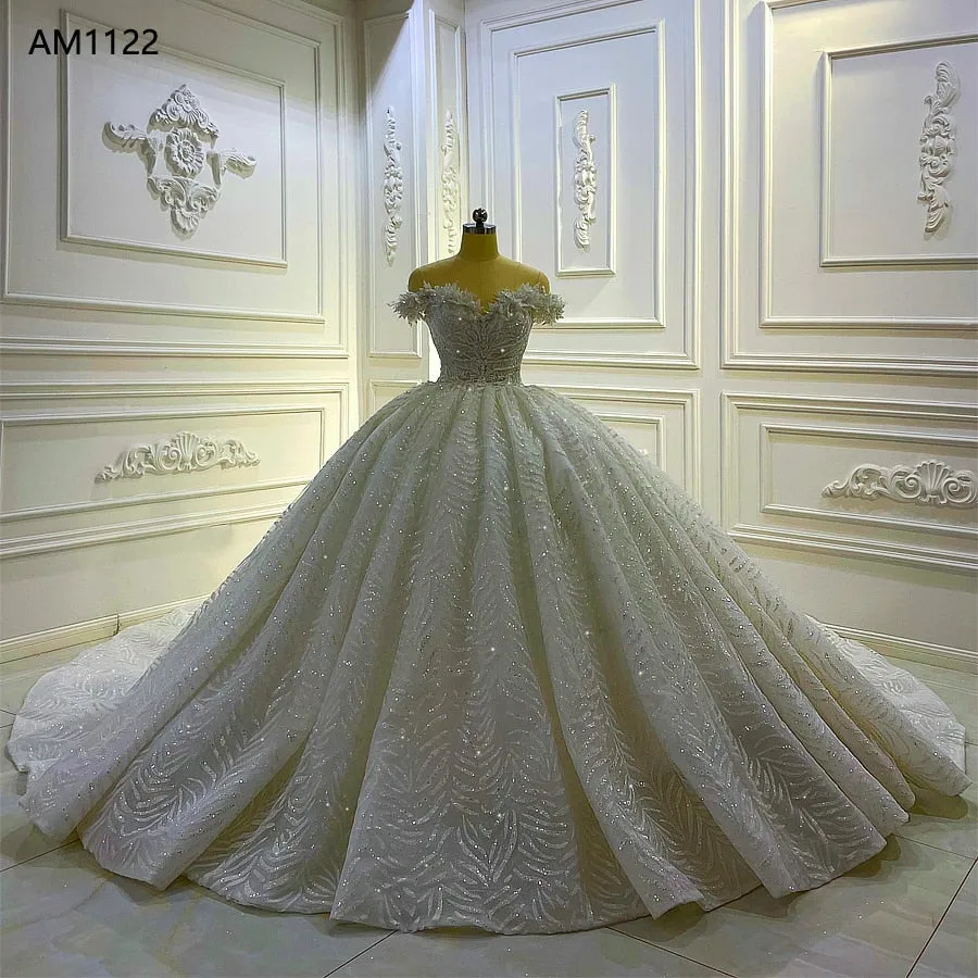 AM1122 Off Shoulder Ball Gown Wedding Dress