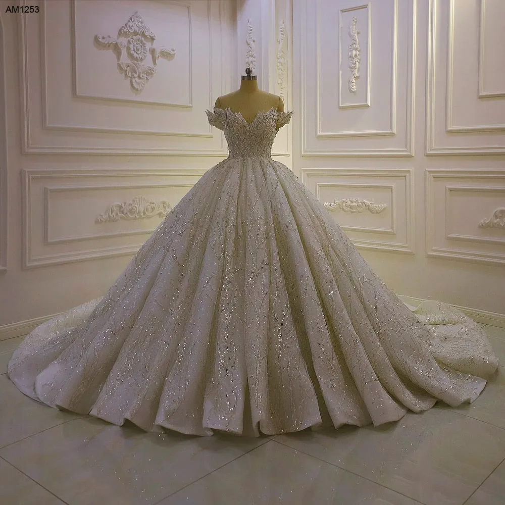 AM1253 Off The Shoulder New Style Ball gown luxury Wedding Dress