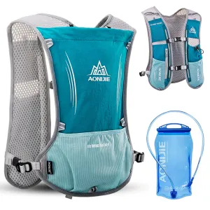 AONIJIE Hydration Backpack Vest, 5L Capacity with 1.5L Water Bladder, Multi-Pocket Design, Breathable and Lightweight, Pack for Outdoor Sports - Running, Cycling, Climbing and Hiking, Mint Green