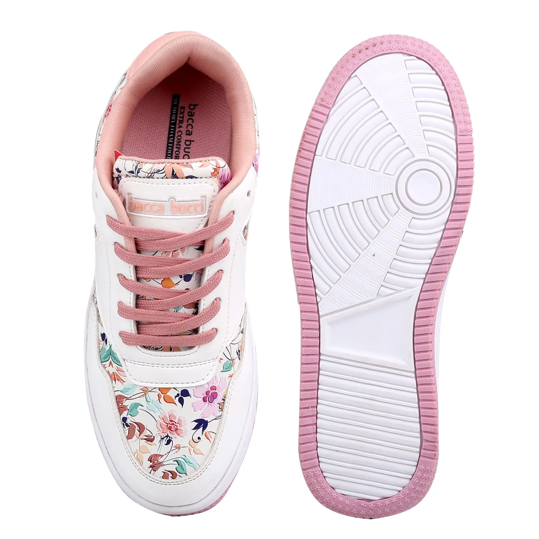 Bacca Bucci VIXEN Low Top Flat Sole Fashion Women's Sneakers with Digital Prints