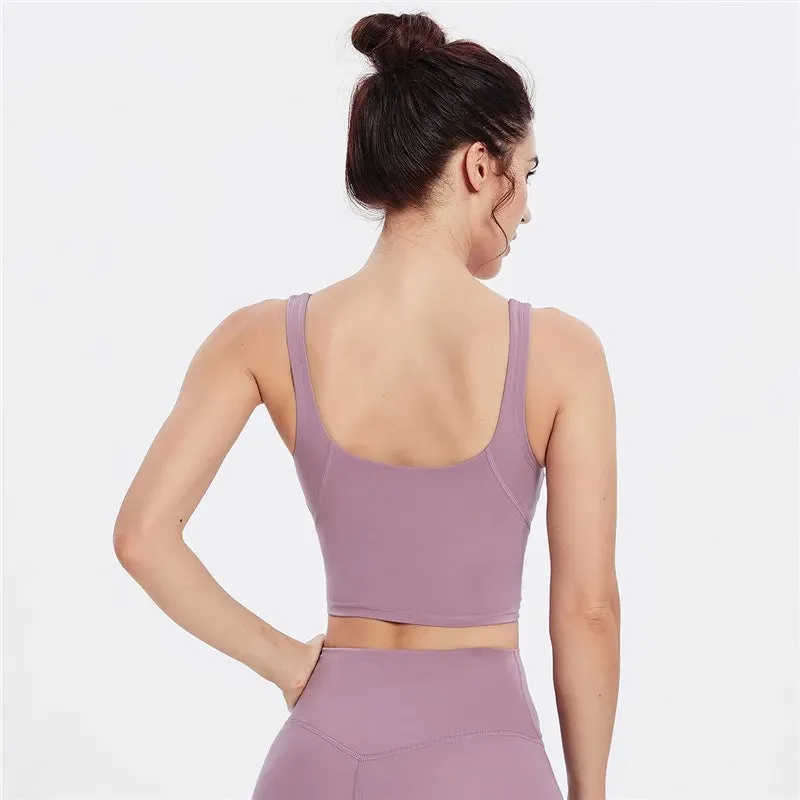 Backless Bralette Wire Free Seamless Crop Top Sports Bra for Women