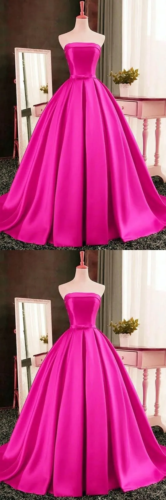 ball gown prom dresses,winter formal dress,pink quinceanera dress,satin ball gown cg4425