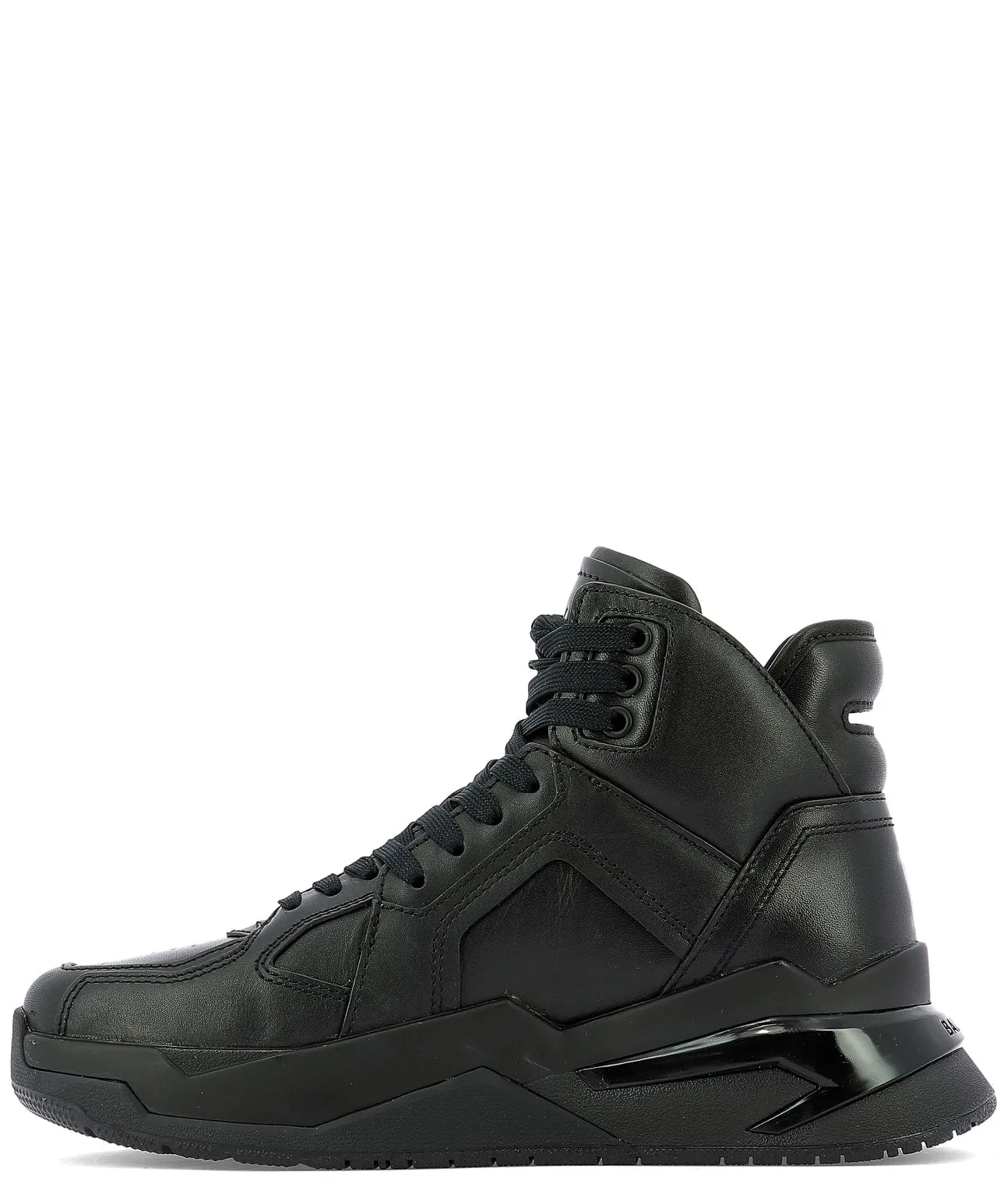 Balmain B Ball Logo Embossed High Top Sneakers