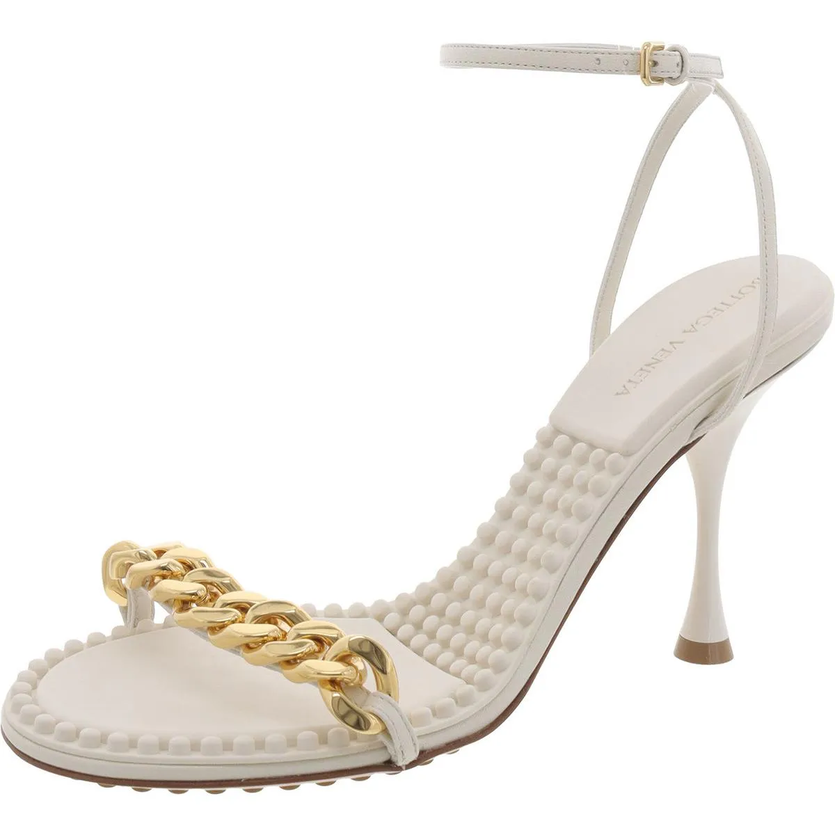 Bottega Veneta Womens Dot Leather Chain and Ball Pumps