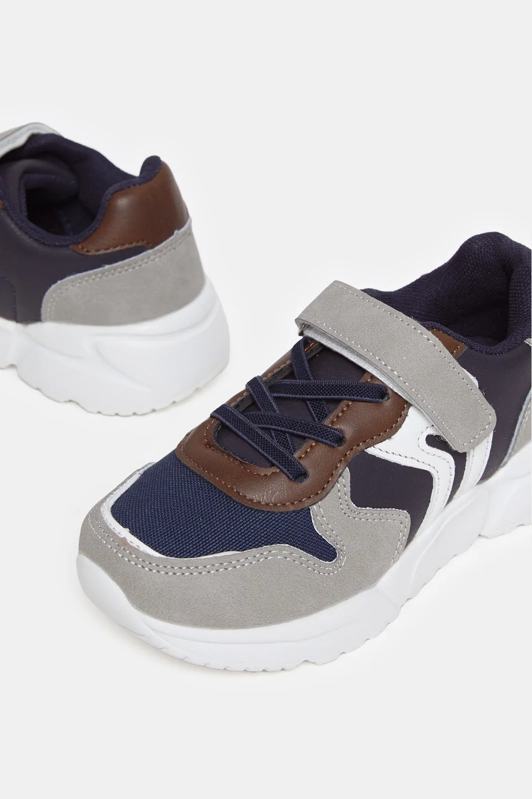 Boys Grey Colour Block Chunky Sneaker