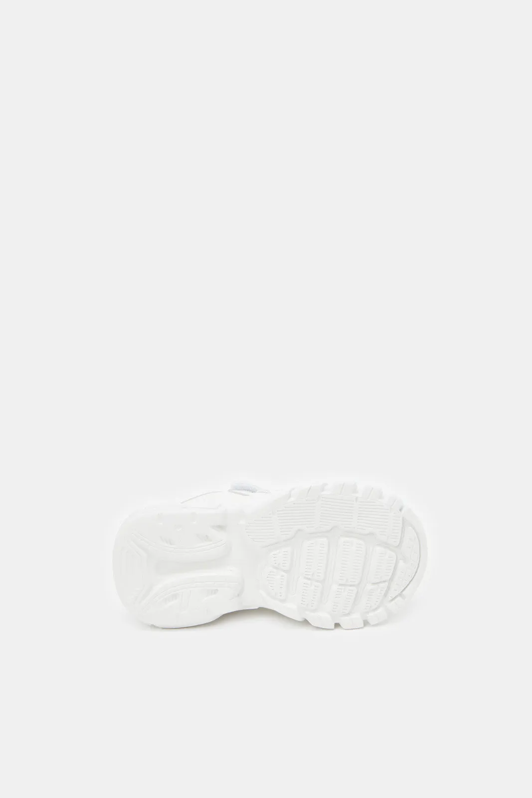 Boys White Material Block Chunky Sneaker