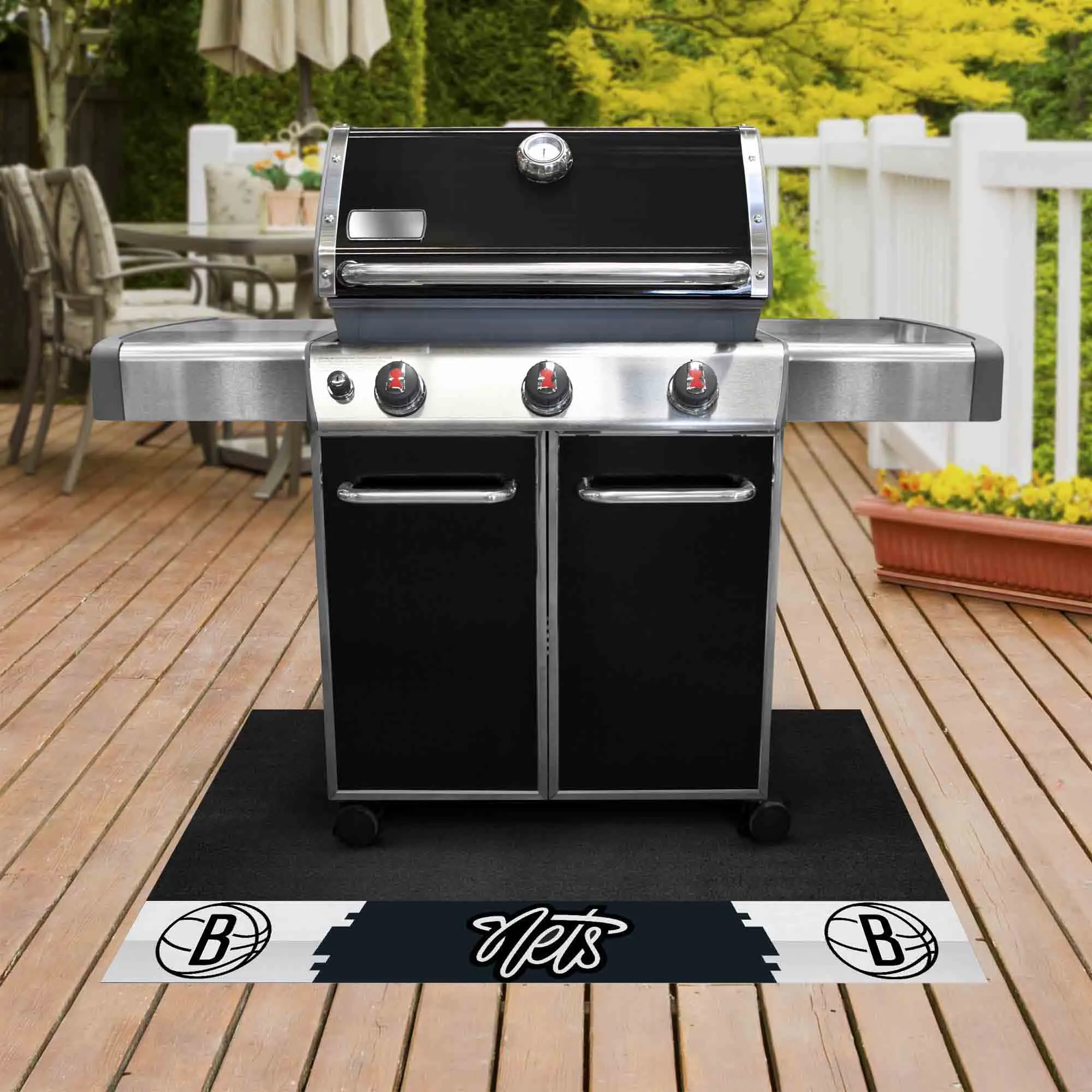 Brooklyn Nets Vinyl Grill Mat - 26in. x 42in.