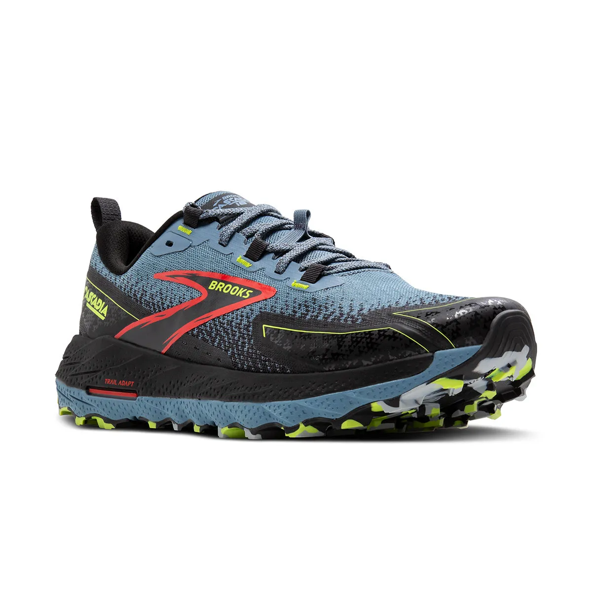 Brooks Cascadia 18 Mens | Citadel/ebony/lime