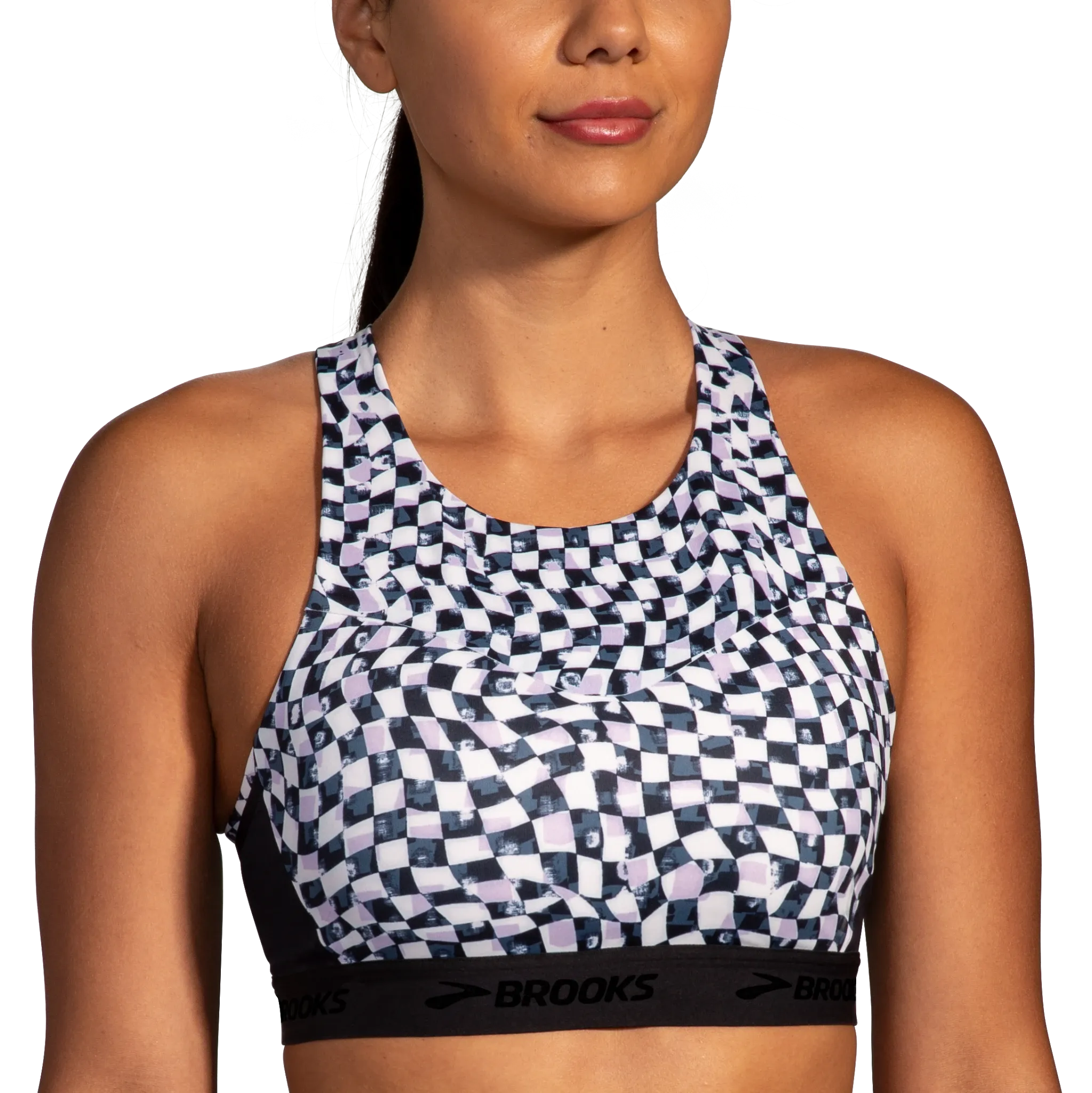 Brooks | Drive 3 Pocket Run Bra | Speed Check/Black/White