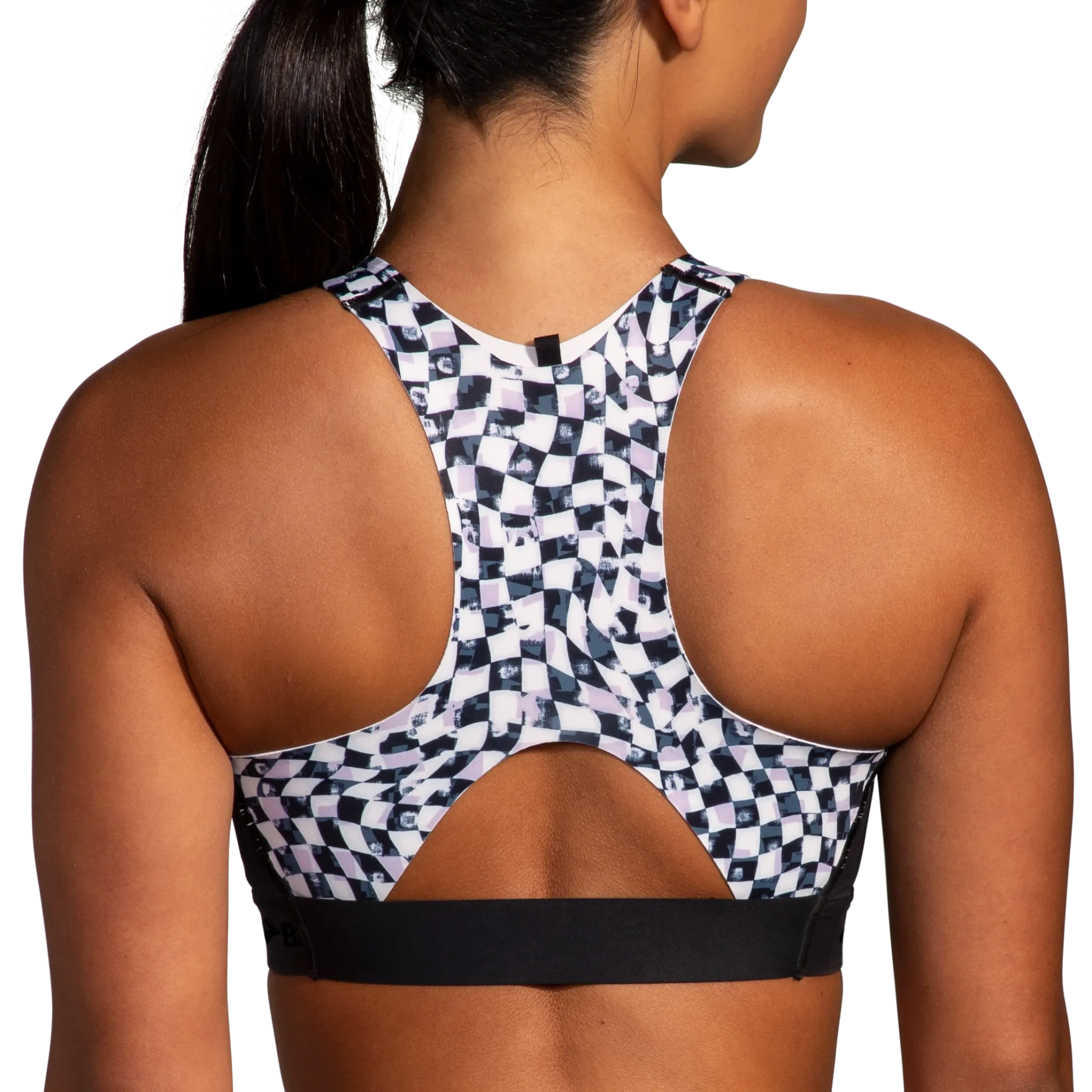 Brooks | Drive 3 Pocket Run Bra | Speed Check/Black/White