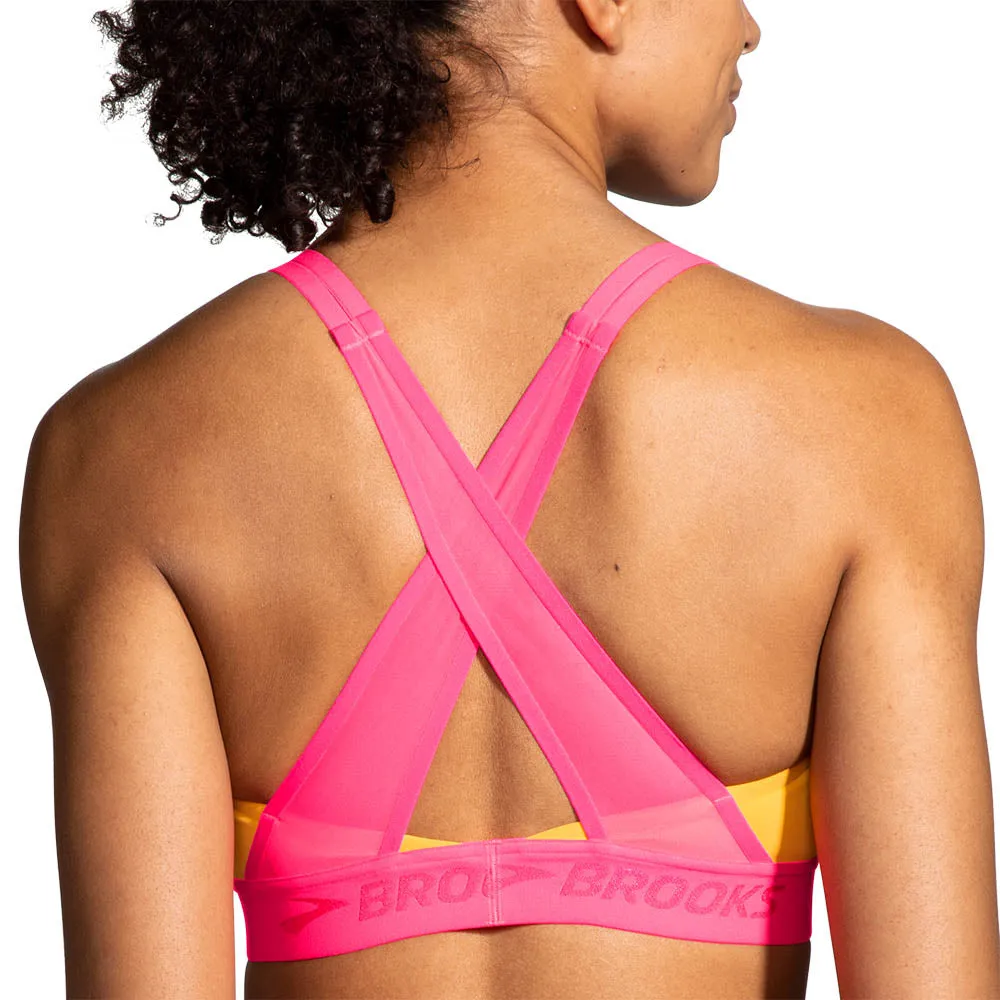 Brooks | Drive Plunge Run Bra 2.0 | Sun Glow/Hyper Pink