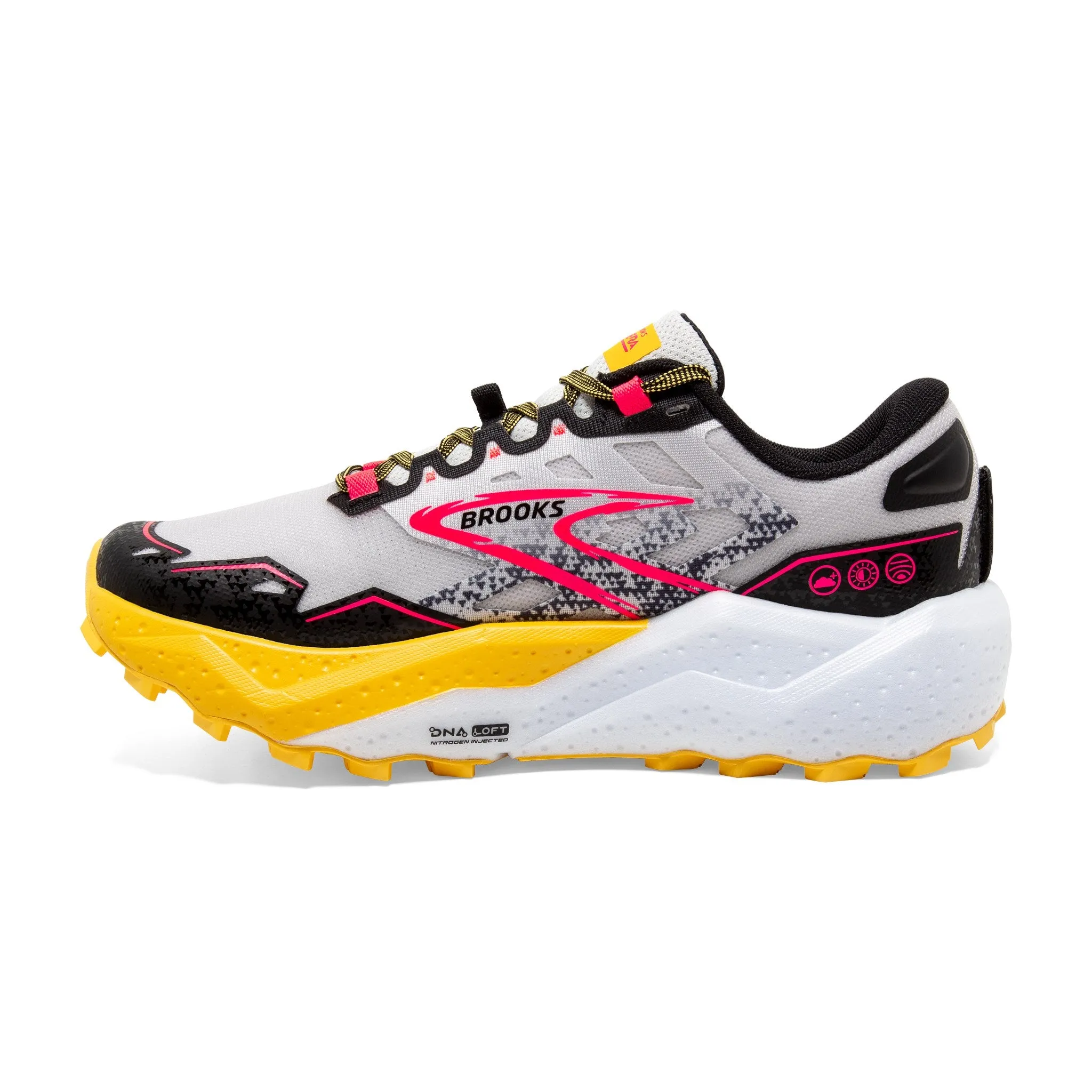 Brooks Women's Caldera 7 Trail Running Shoes Lunar Rock / Lemon Chrome / Black / Black