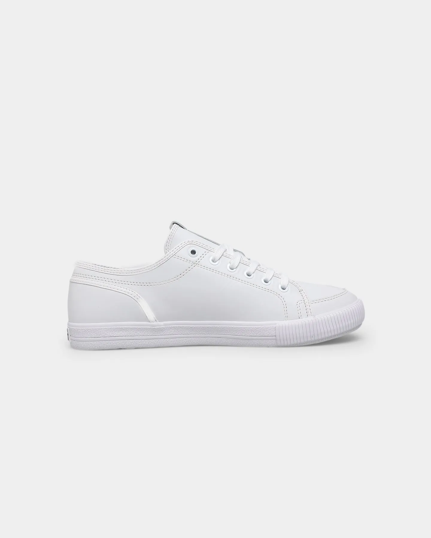 Calvin Klein Essential Vulcanised Lace Up Sneakers Triple White