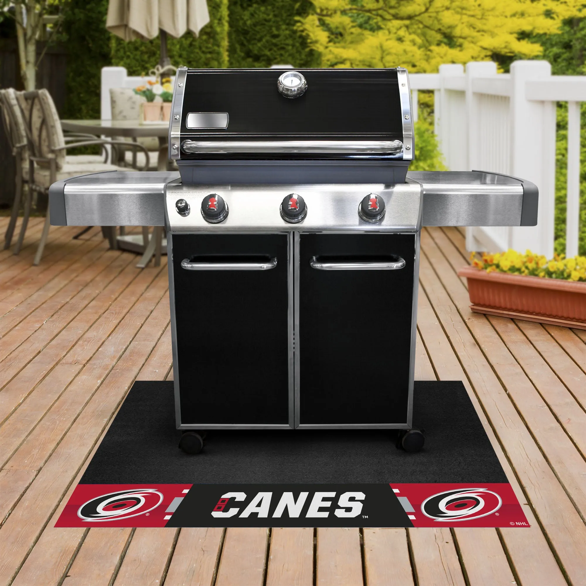 Carolina Hurricanes Vinyl Grill Mat - 26in. x 42in.