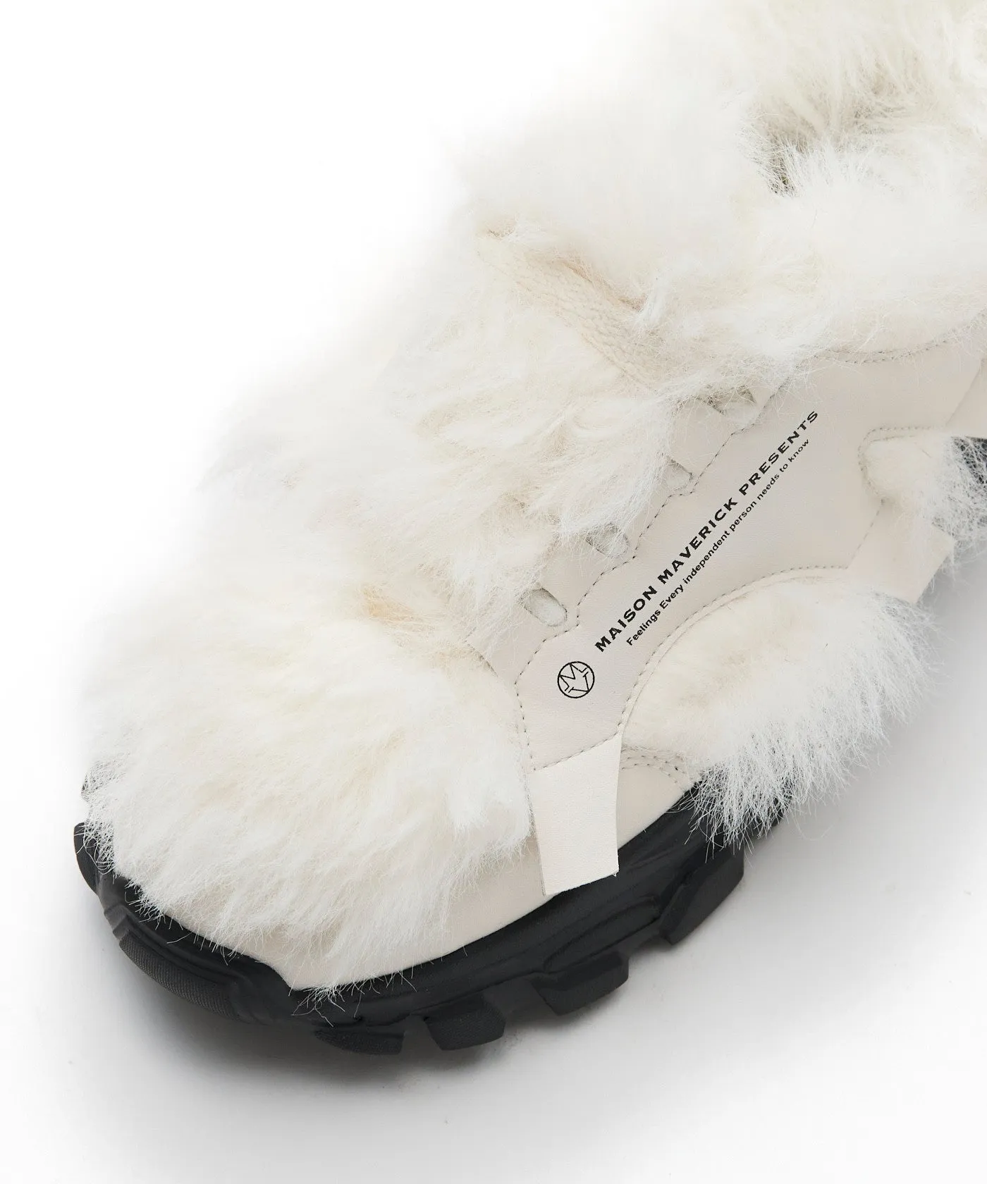 Chunky Fur Sneakers - White