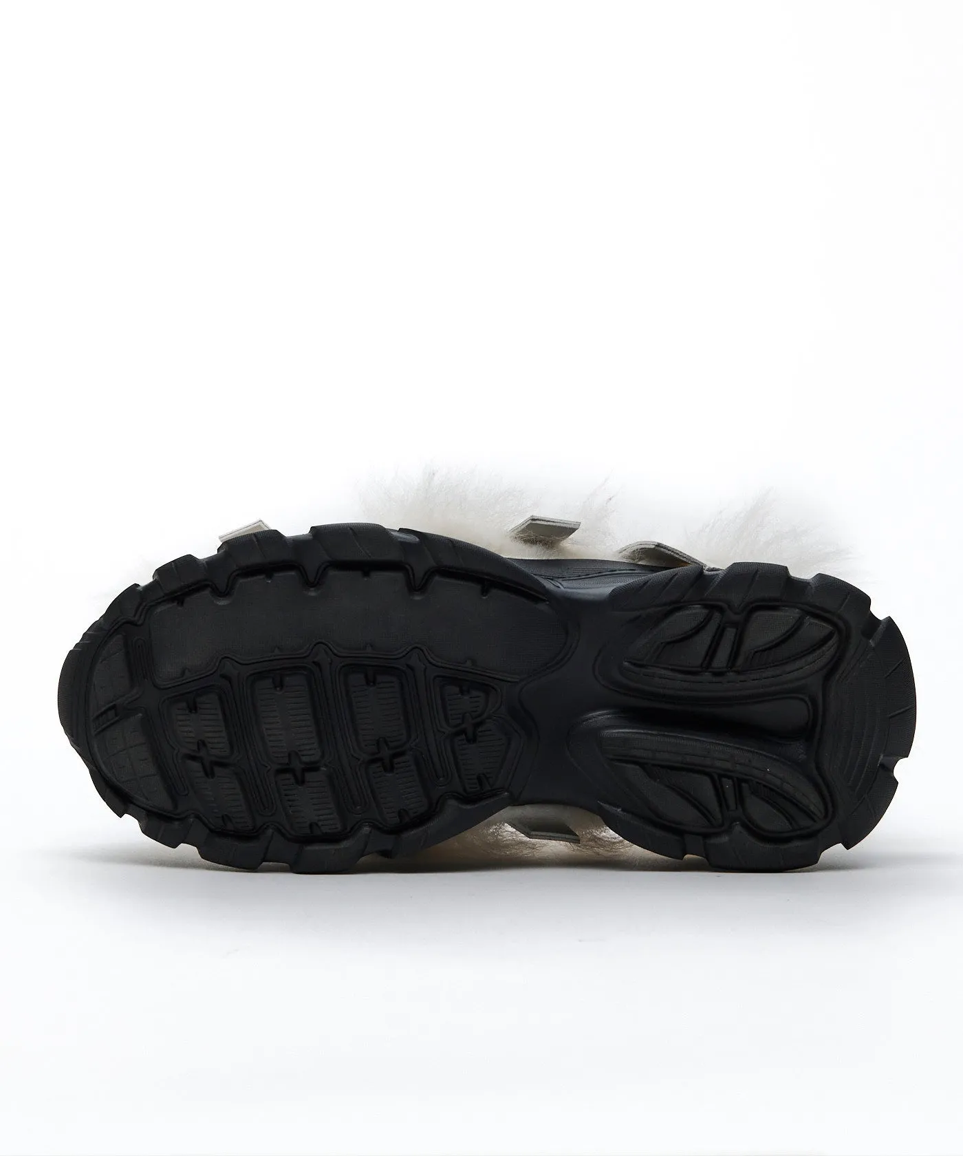 Chunky Fur Sneakers - White