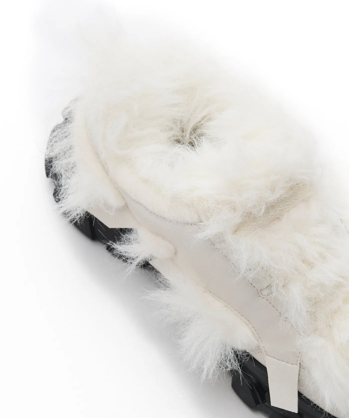 Chunky Fur Sneakers - White