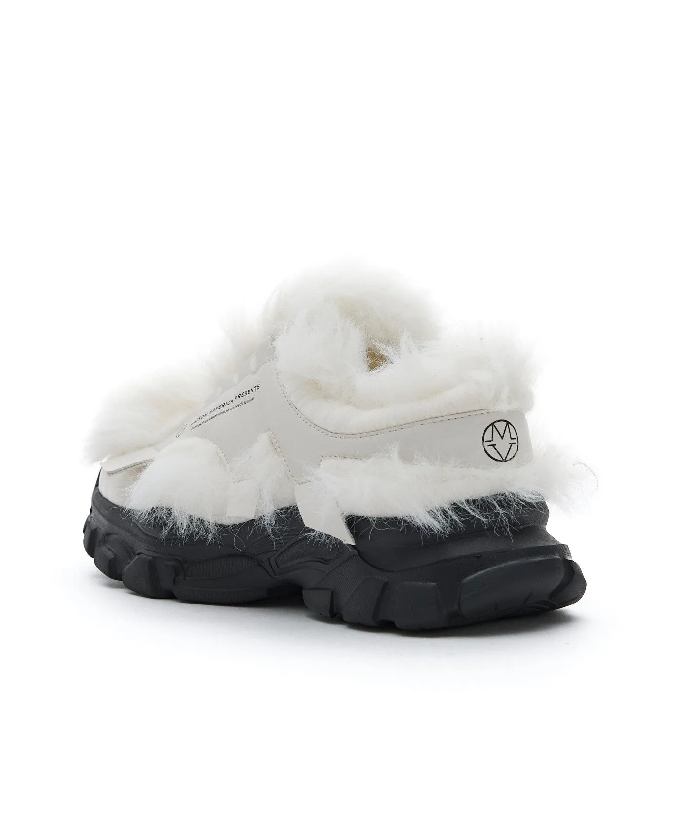 Chunky Fur Sneakers - White