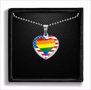 Country & Pride Love Heart Pendant- Ships from The US