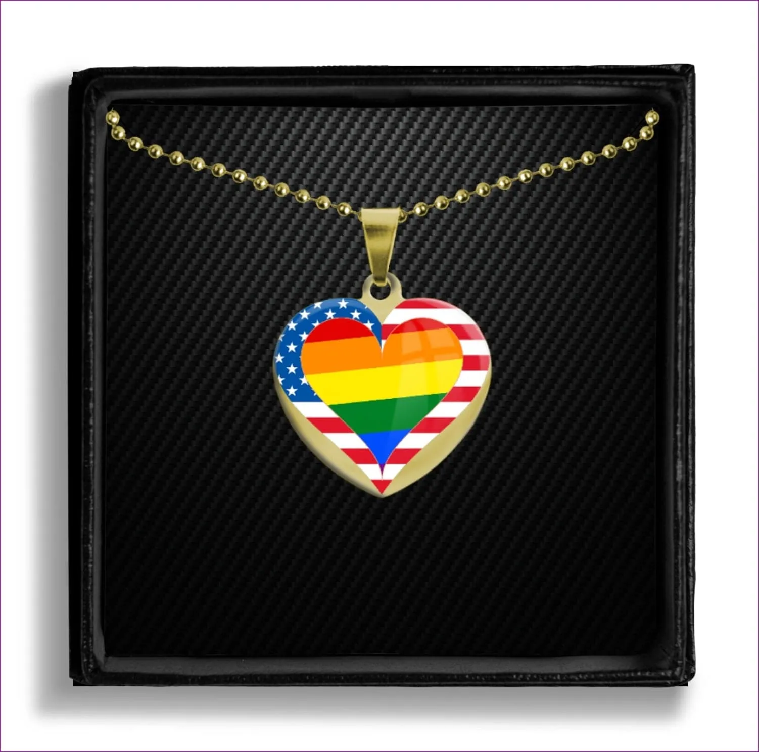 Country & Pride Love Heart Pendant- Ships from The US