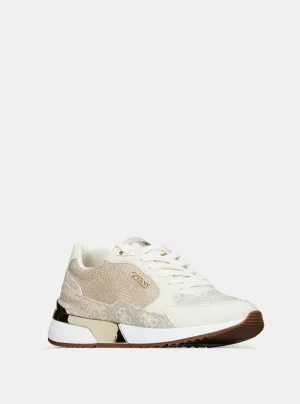 Cream Logo Moxea Low-Top Sneakers