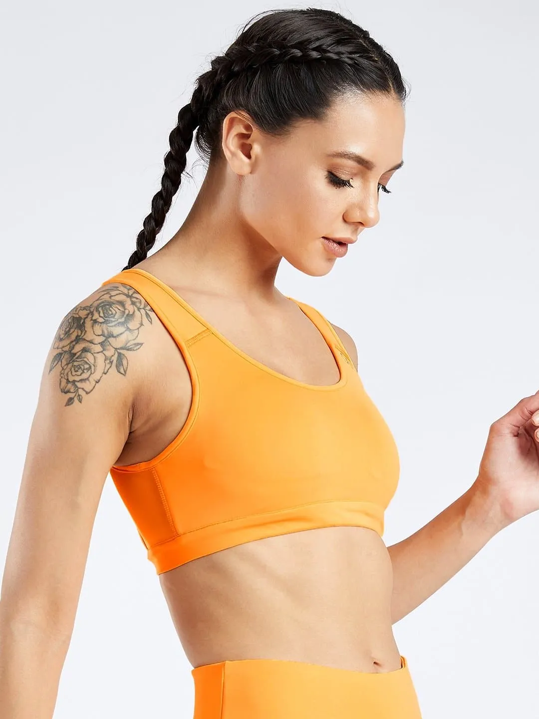 Creeluxe Power Me Saffron Yellow Sports Bra