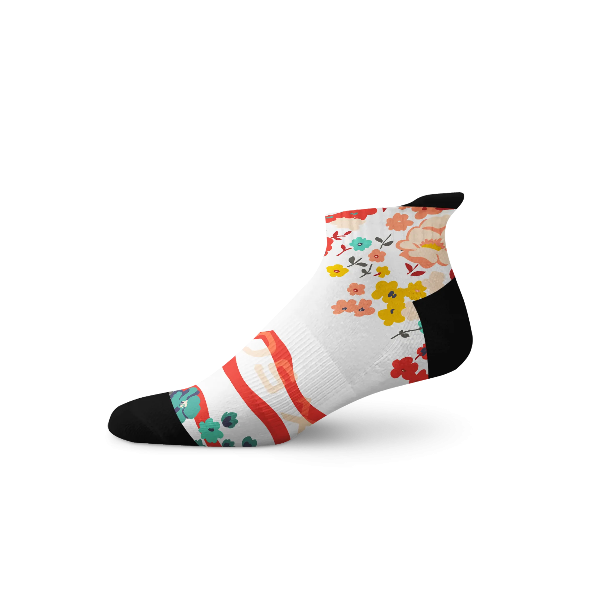 Ditsy White Tab Socks