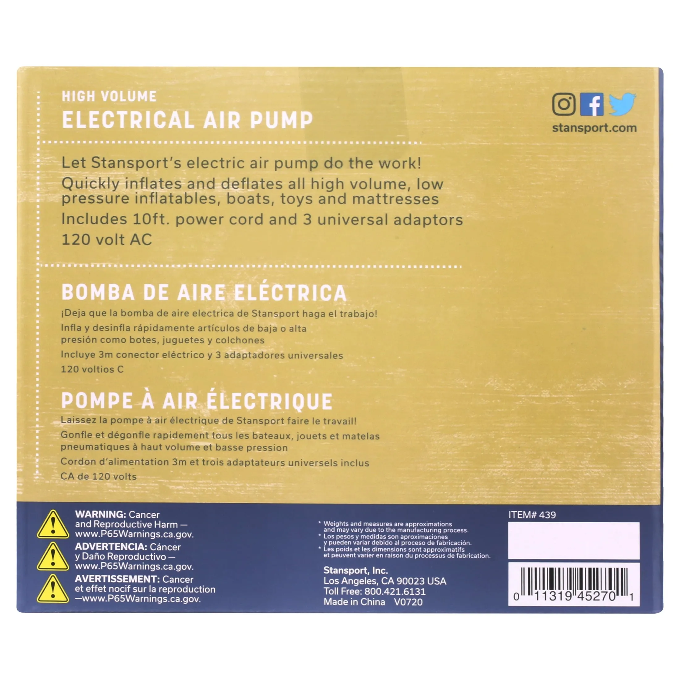 Electric Air Pump - 120 Volt AC - 1 Count