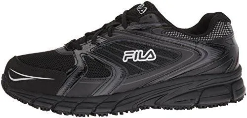 Fila Memory Reckoning 7 Work Slip Resistant Steel Toe Running Shoe Blackblackmetc Silver 9.5 M US