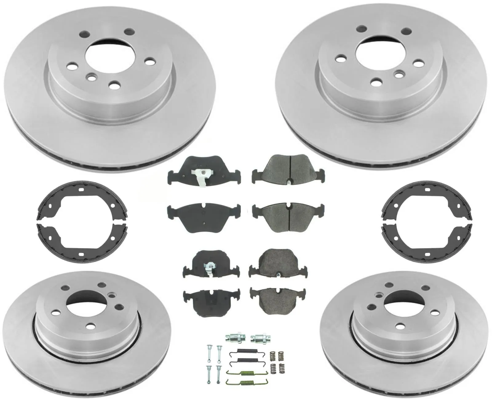 Fits 2004-2010 BMW X3 Front & Rear Brake Rotors & Brake Pads & Parking Shoes