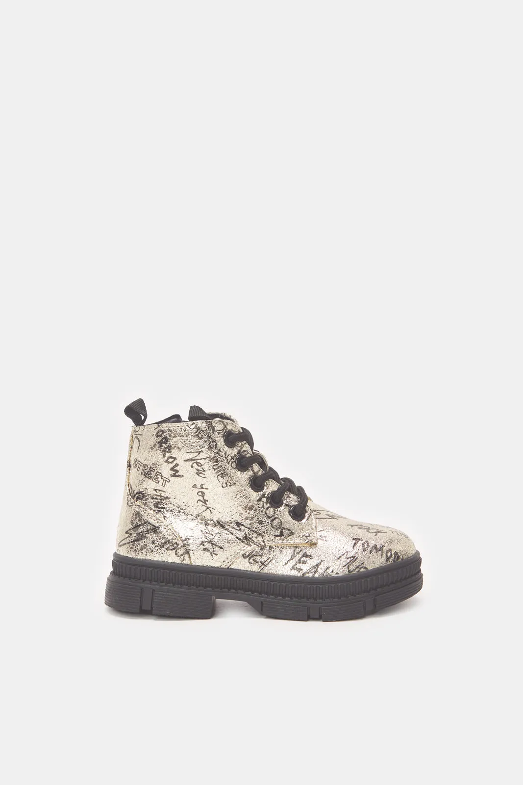 Girls Gold Printed High Top