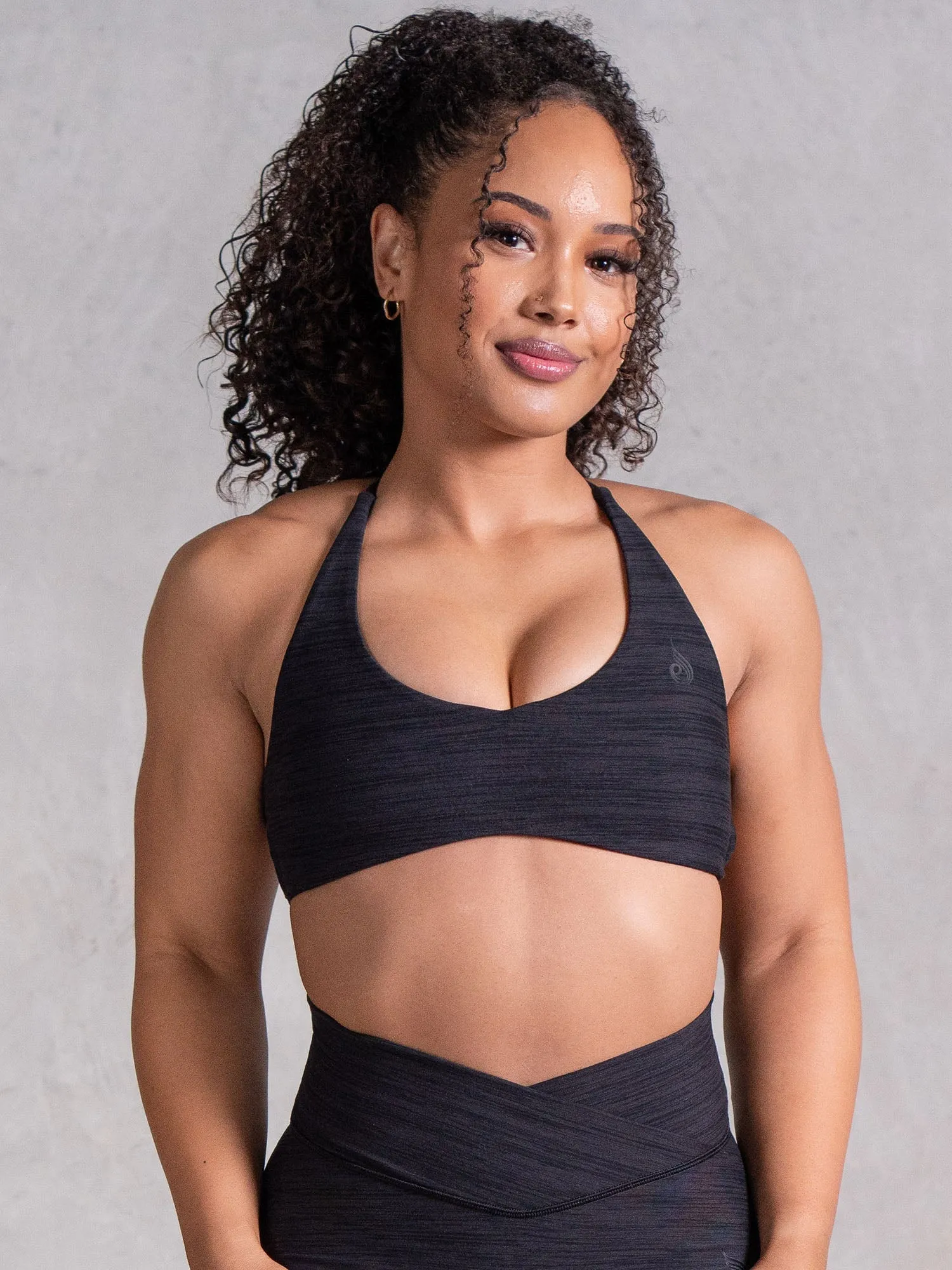 Icon Sports Crop - Black Marl