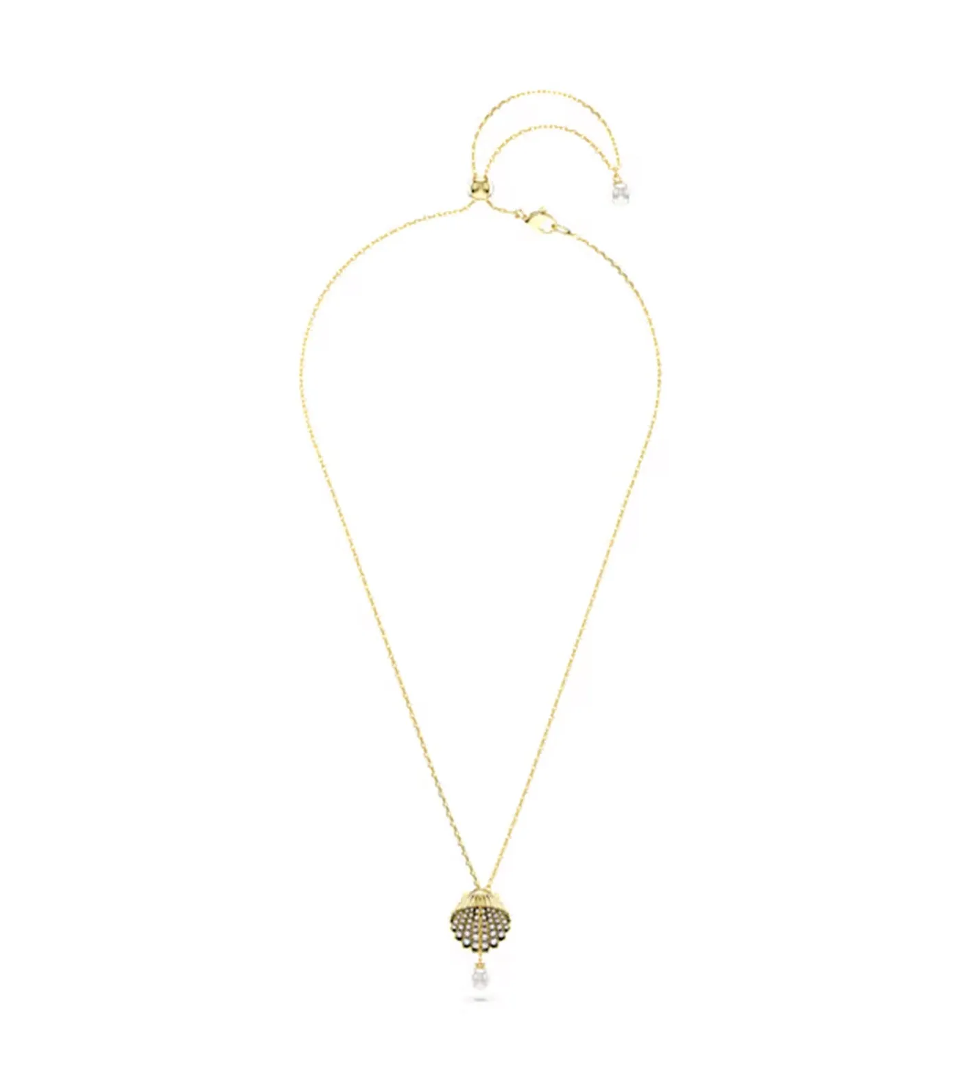 Idyllia Y Pendant Crystal Pearl, Shell, White, Gold-Tone Plated Gold