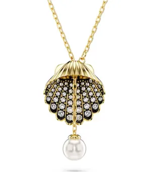 Idyllia Y Pendant Crystal Pearl, Shell, White, Gold-Tone Plated Gold