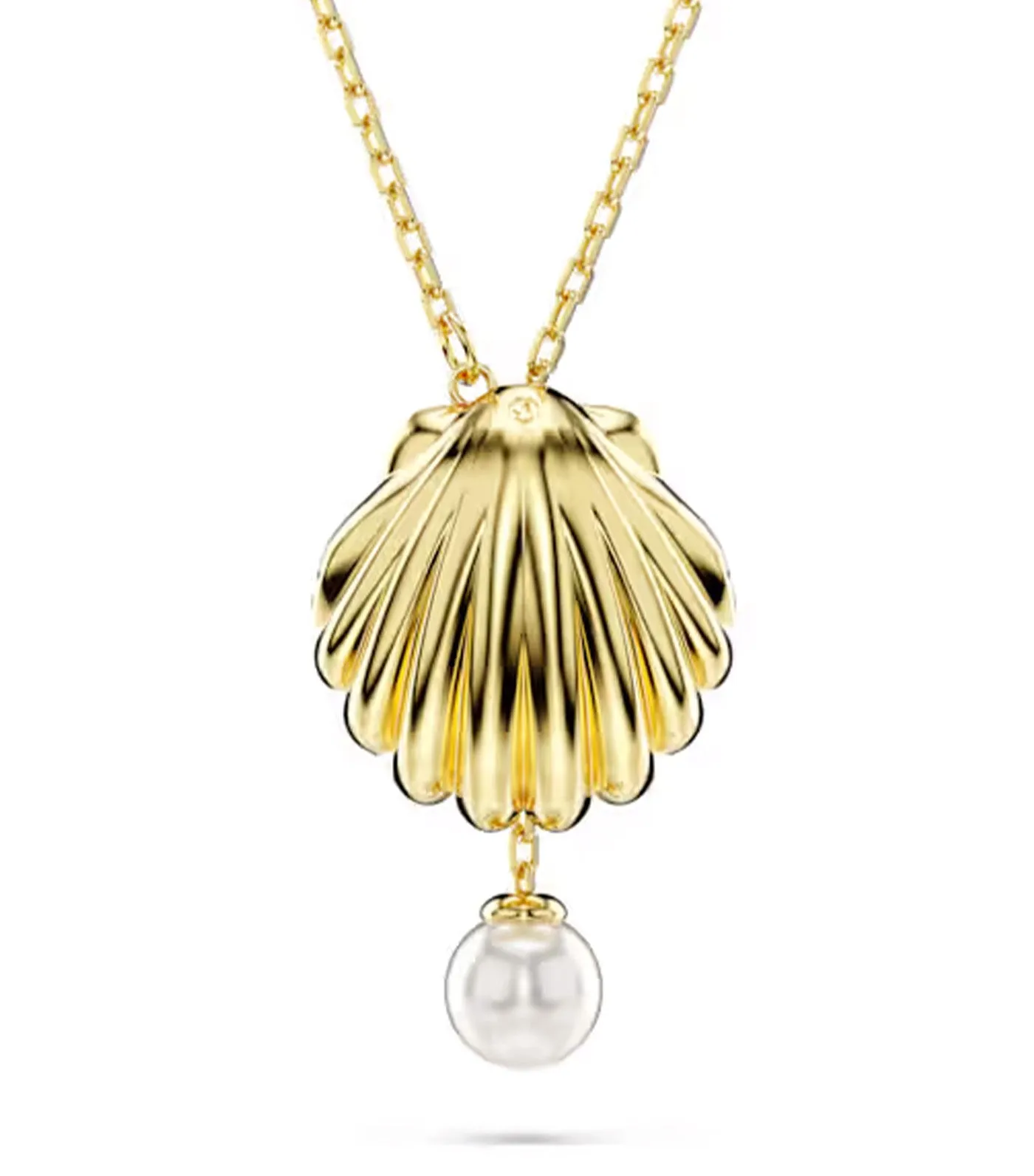 Idyllia Y Pendant Crystal Pearl, Shell, White, Gold-Tone Plated Gold